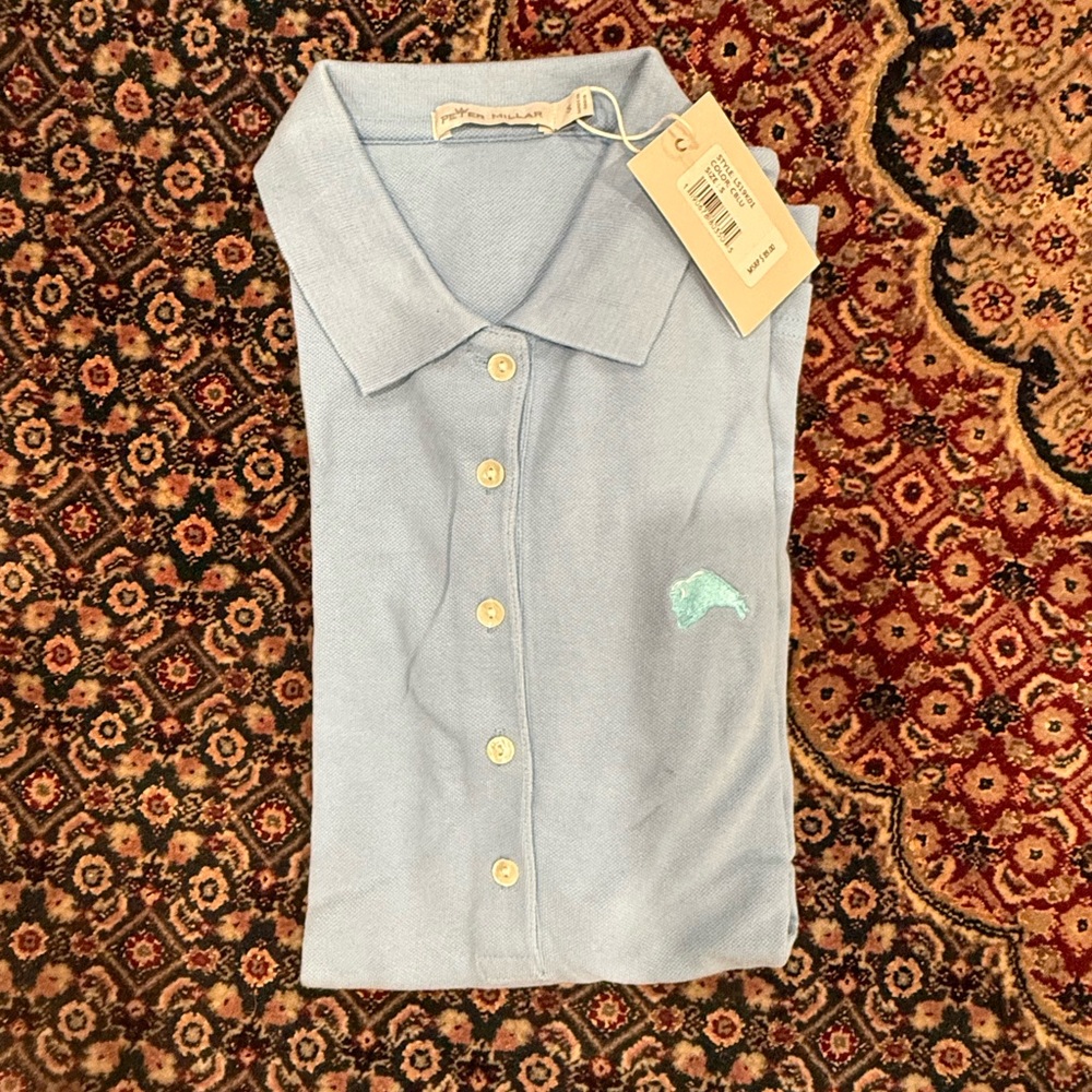 Peter Millar Sky Blue Polo Golf Shirt